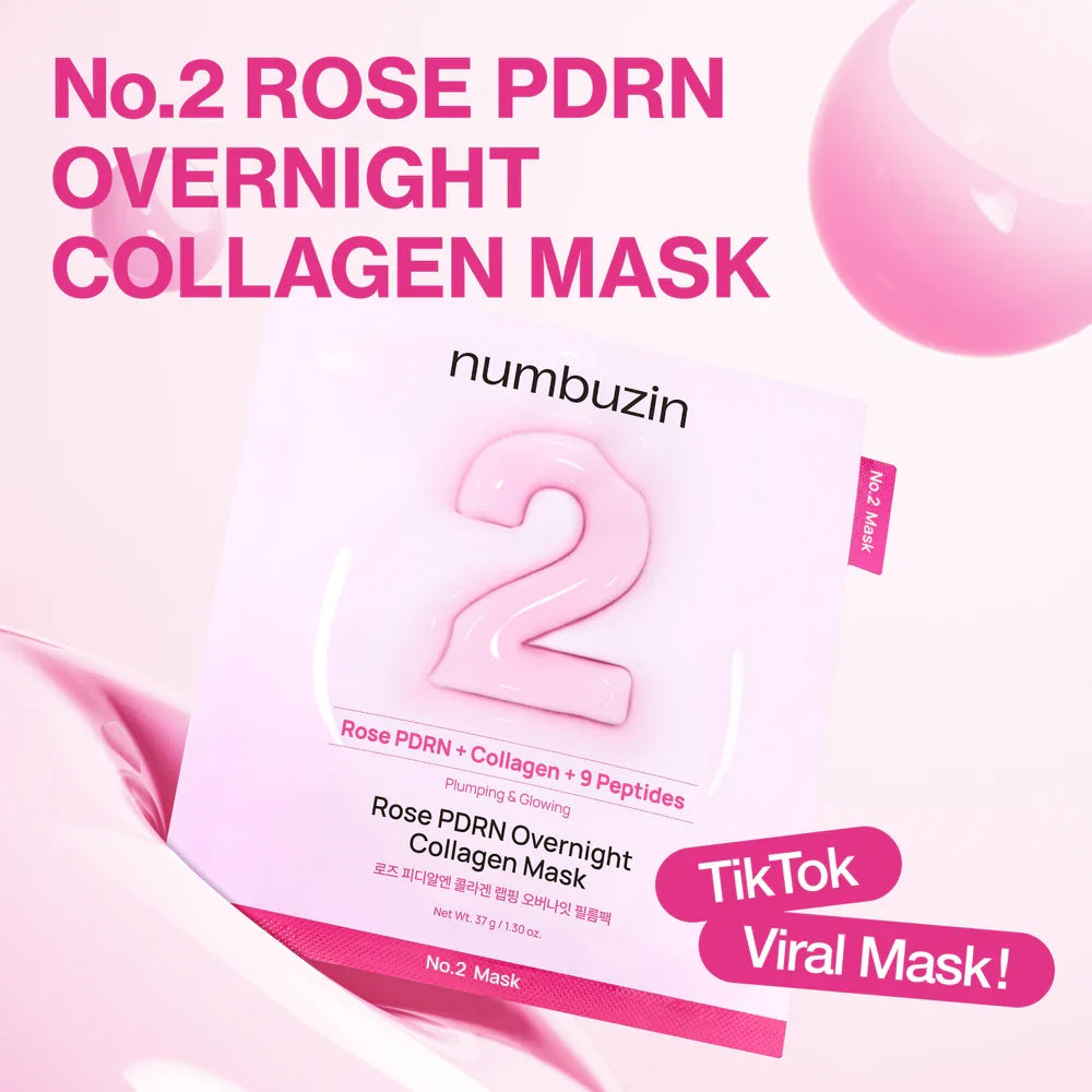 Numbuzin No.2 Rose PDRN Overnight Collagen Mask (4ea)