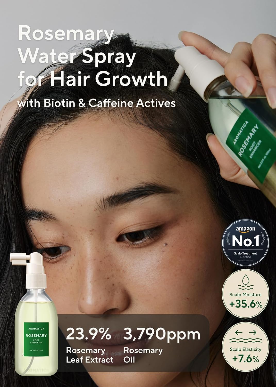 Aromatica Rosemary Root Enhancer – Biotin + Rosemary Hair Tonic Spray