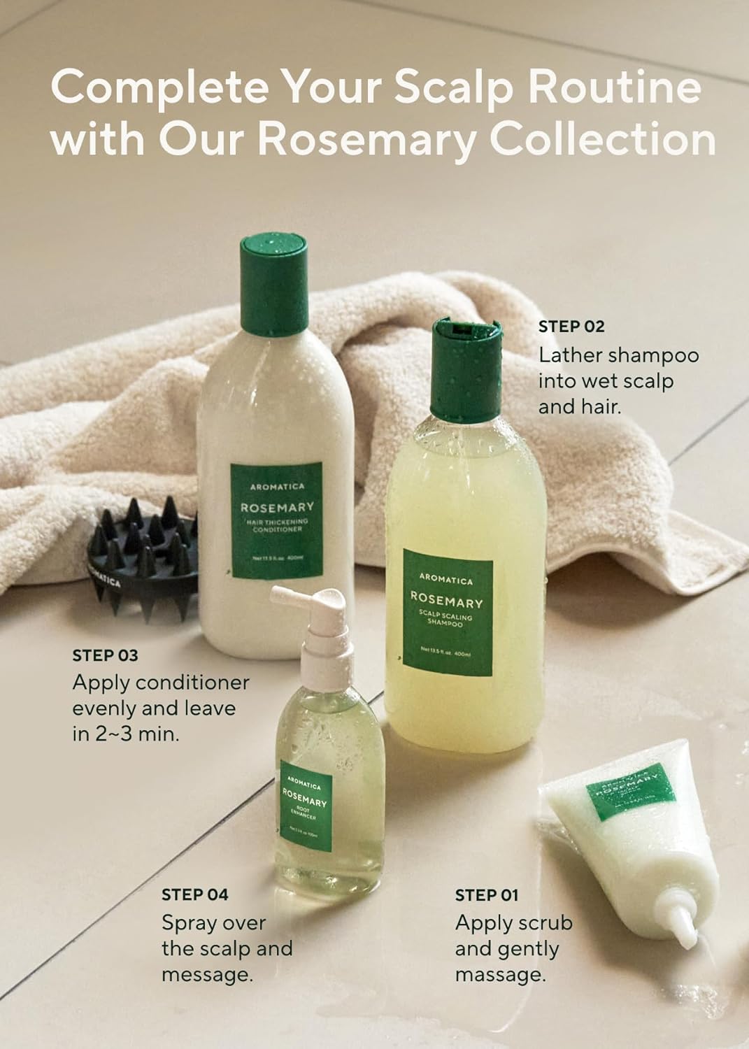 Aromatica Rosemary Root Enhancer – Biotin + Rosemary Hair Tonic Spray