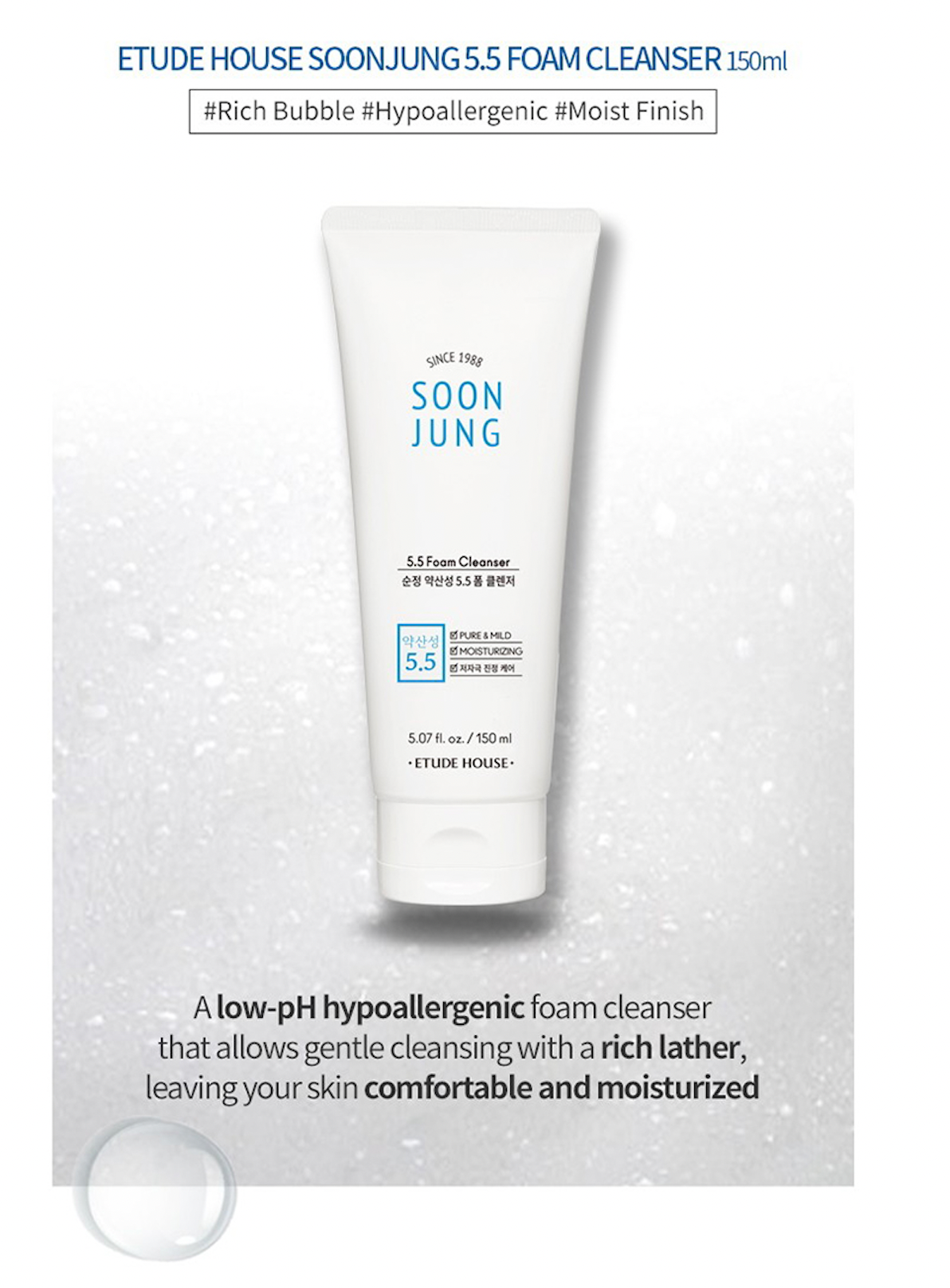 Etude SoonJung 5.5 Foam Cleanser
