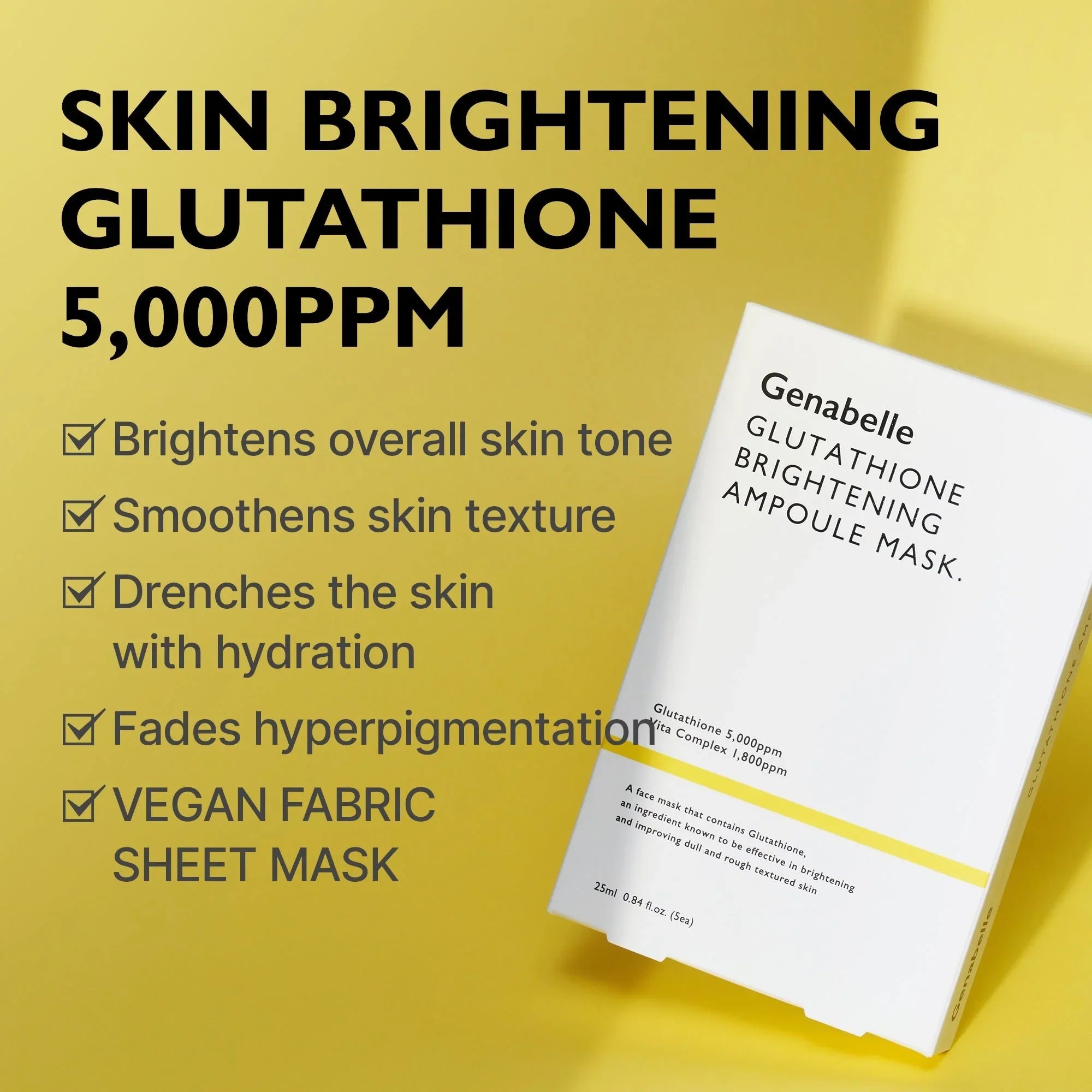 Genabelle Glutathione Brightening Ampoule Mask Box 5 pcs