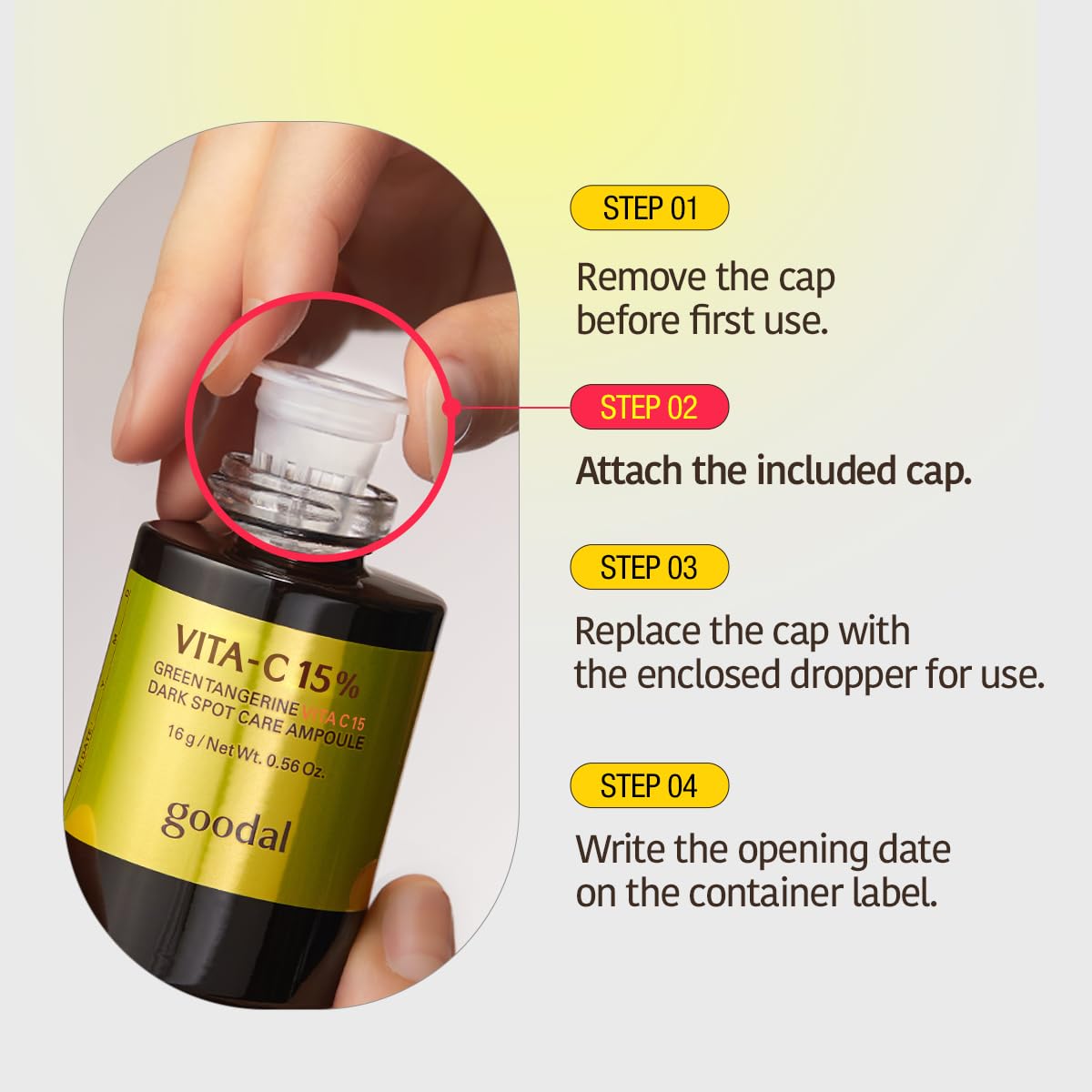 Goodal Green Tangerine Vita C 15 Ampoule – 15% Vitamin C Dark Spot Care Ampoule (16g)