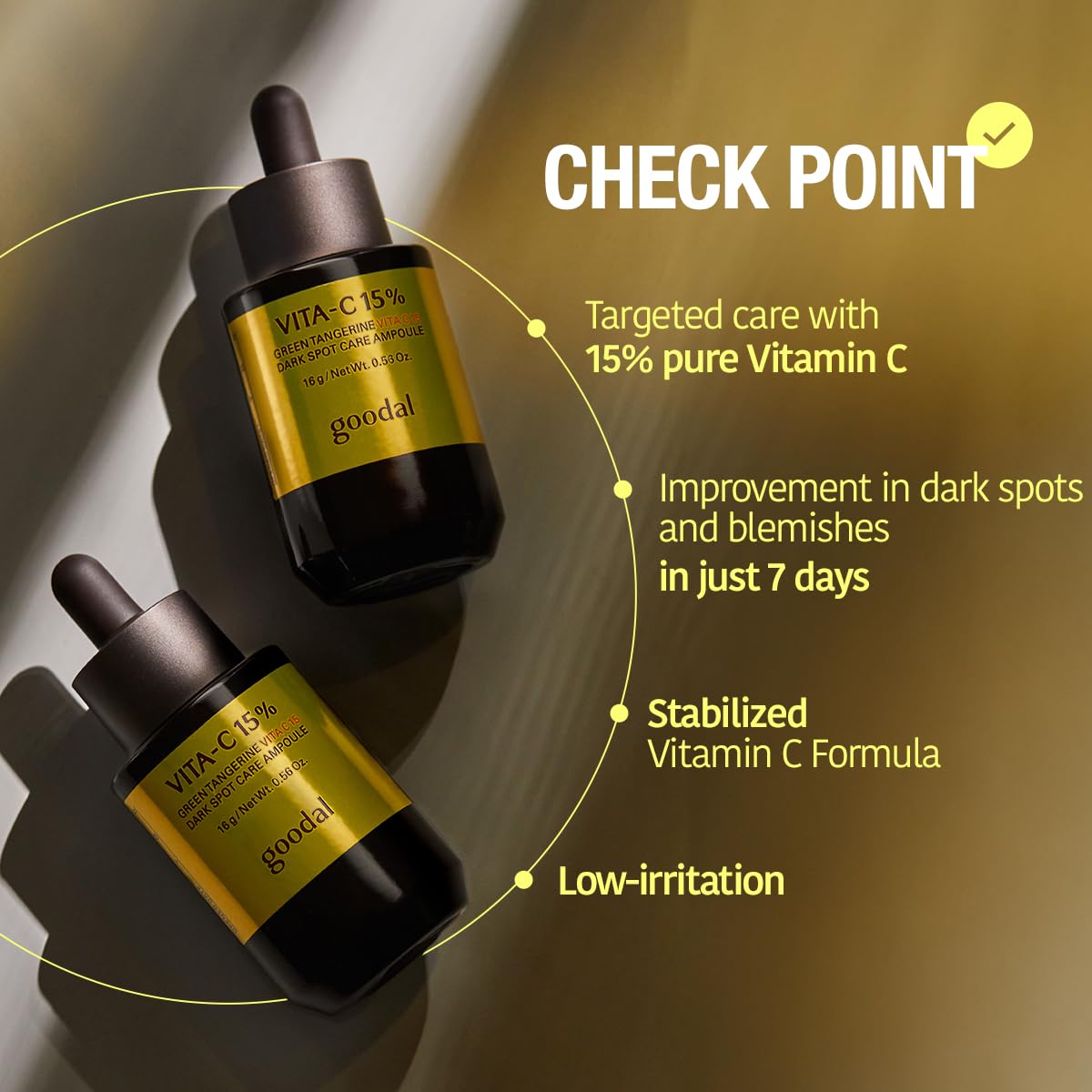 Goodal Green Tangerine Vita C 15 Ampoule – 15% Vitamin C Dark Spot Care Ampoule (16g)