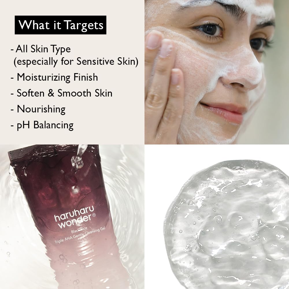 Haruharu Black Rice Triple AHA Gentle Cleansing Gel Unscented