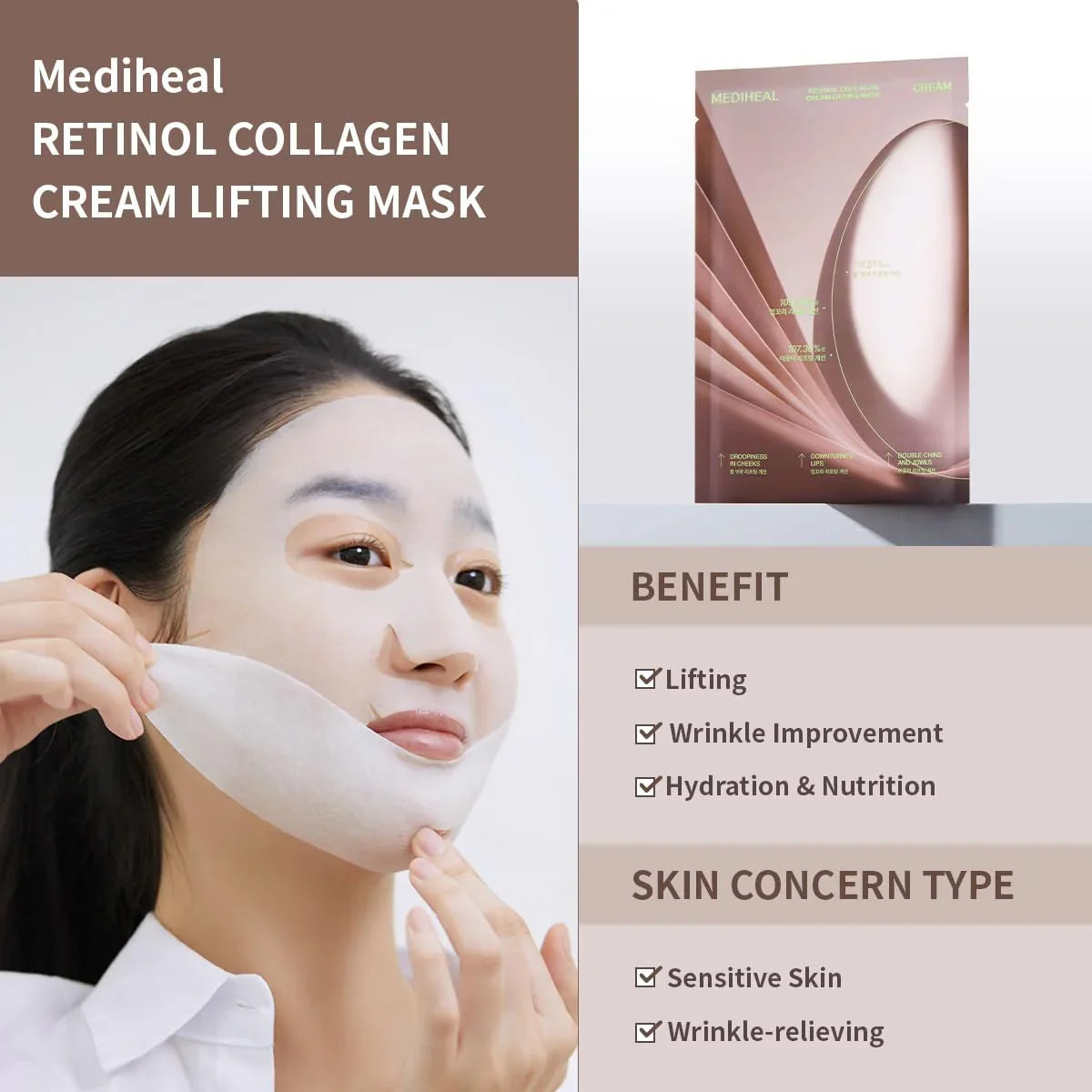 Mediheal Retinol Collagen Cream Lifting Mask Box