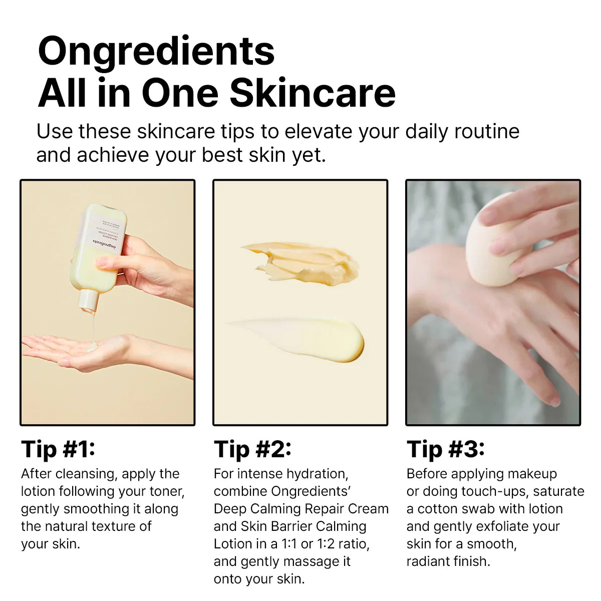 Ongredients Centella Asiatica Skin Barrier Calming Lotion