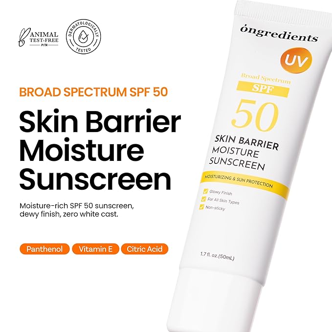 Ongredients Skin Barrier Moisture Sunscreen Broad Spectrum SPF 50