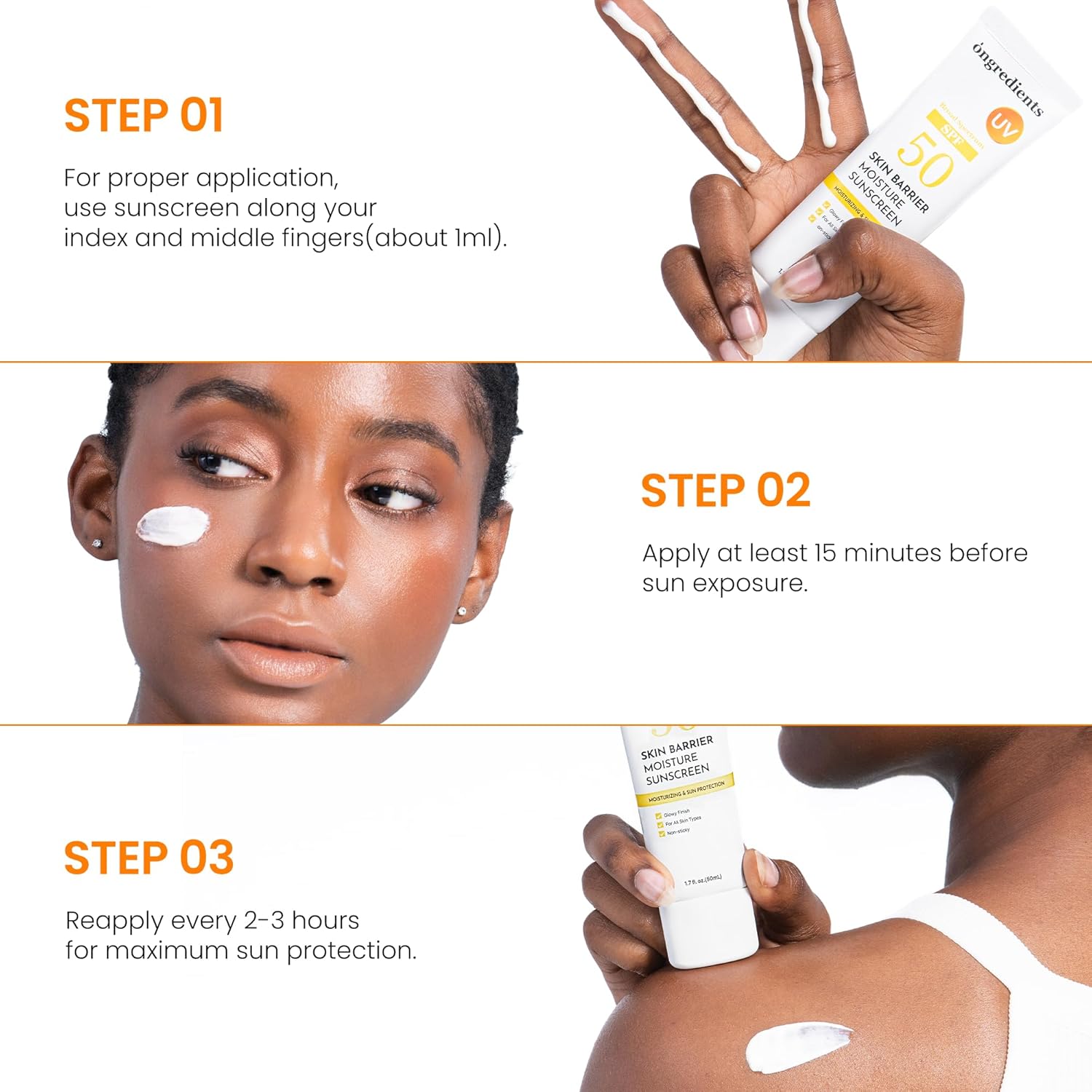 Ongredients Skin Barrier Moisture Sunscreen Broad Spectrum SPF 50