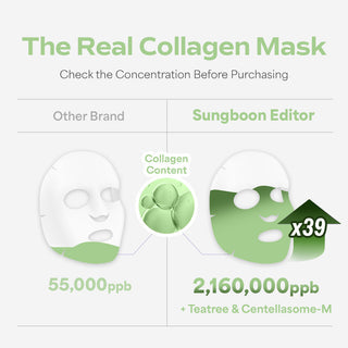 Sungboon Editor Deep Collagen Cica Teatree Soothing Mask - 1 Box of 4 Sheets