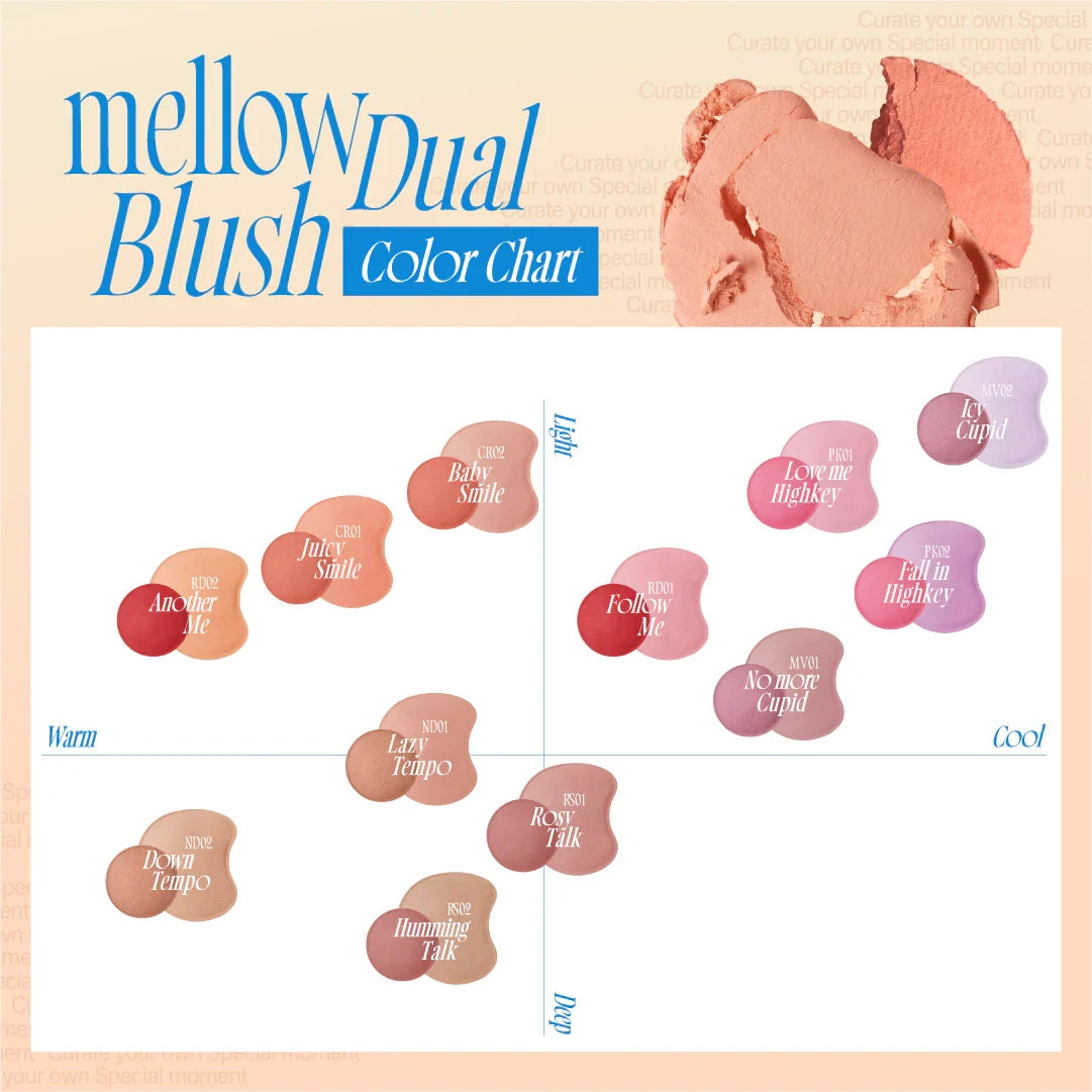 fwee Mellow Dual Blusher - 12 Colors No