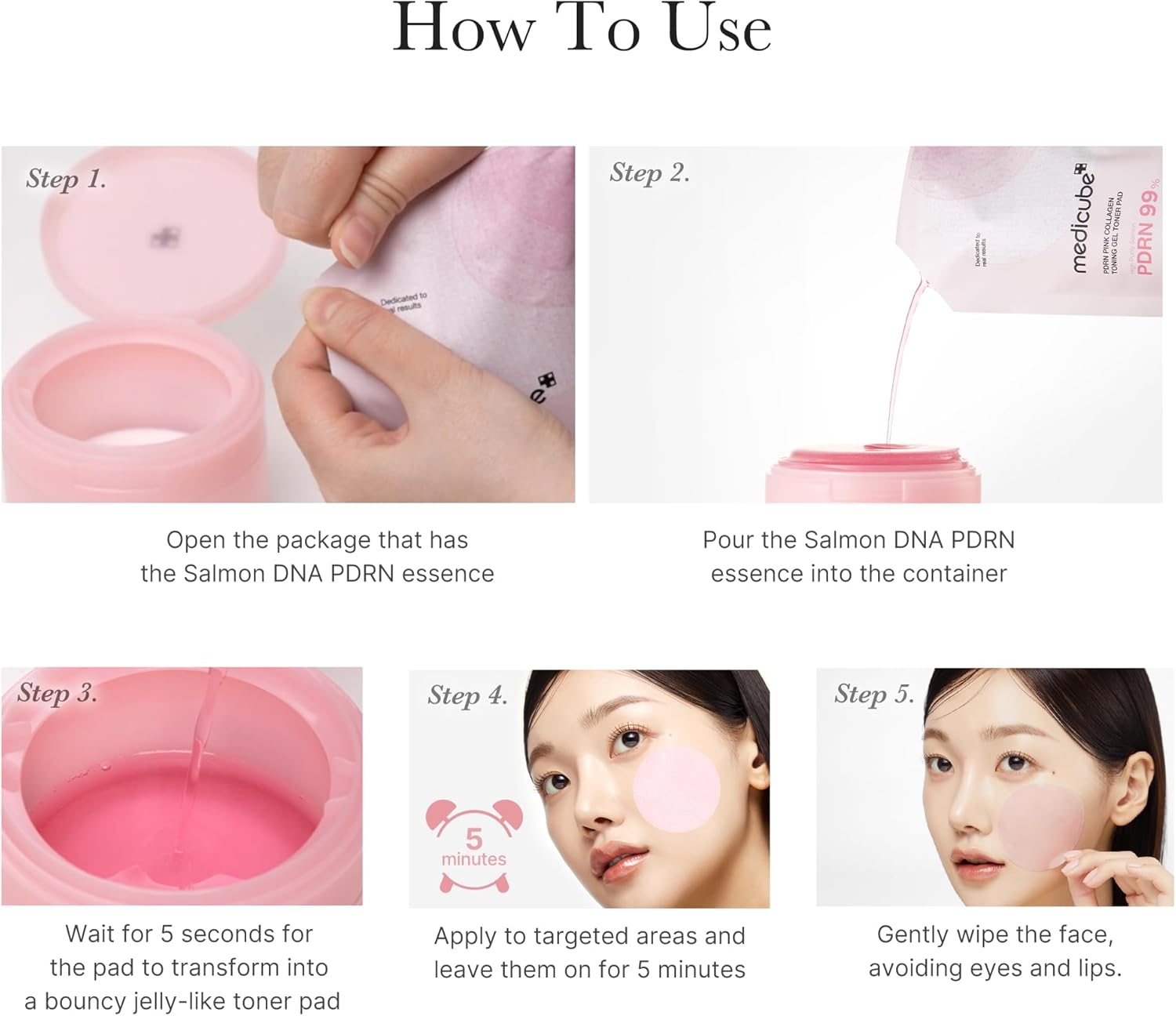 Medicube PDRN Pink Collagen Toning Gel Toner Pad