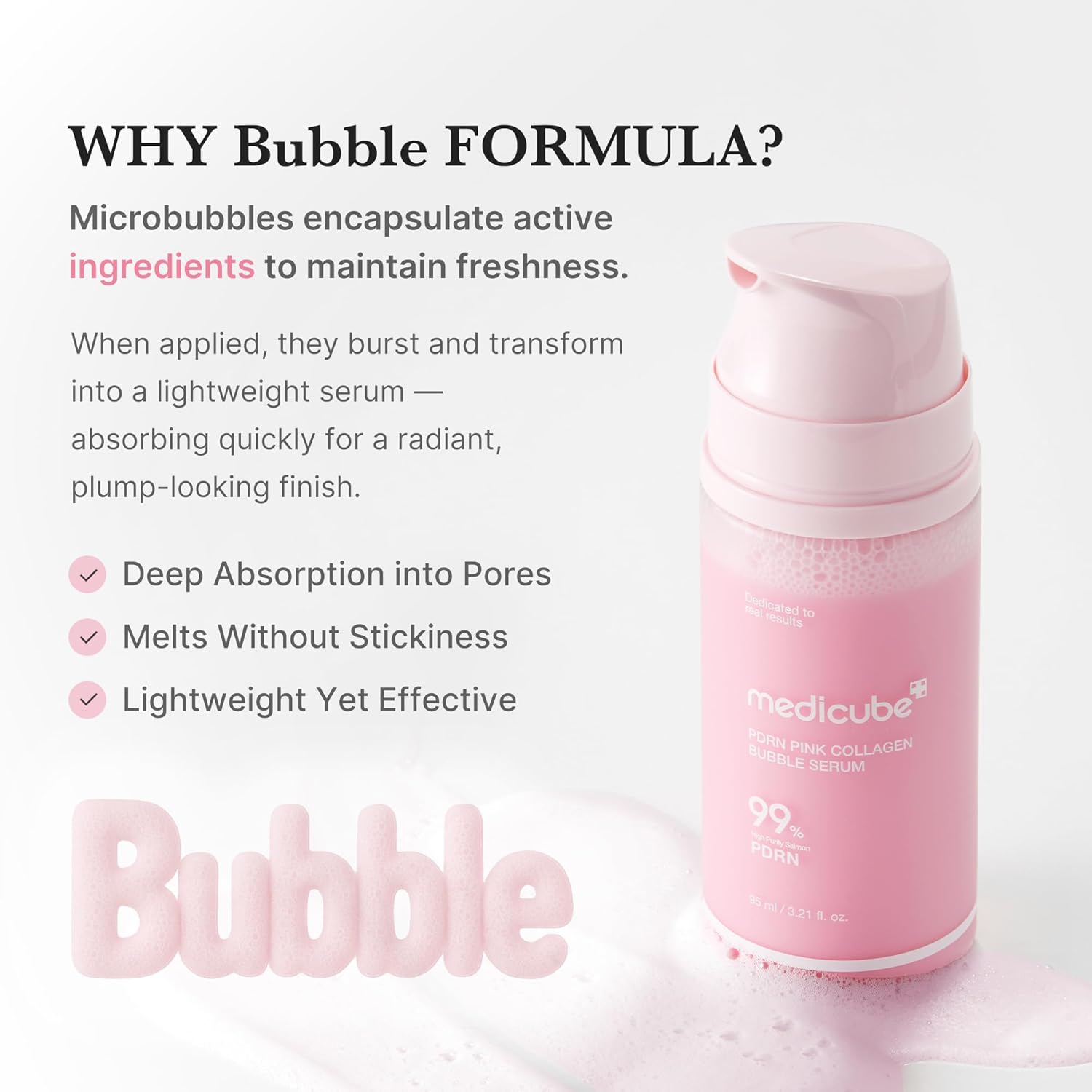 Medicube PDRN Pink Collagen Bubble Serum (95ml)